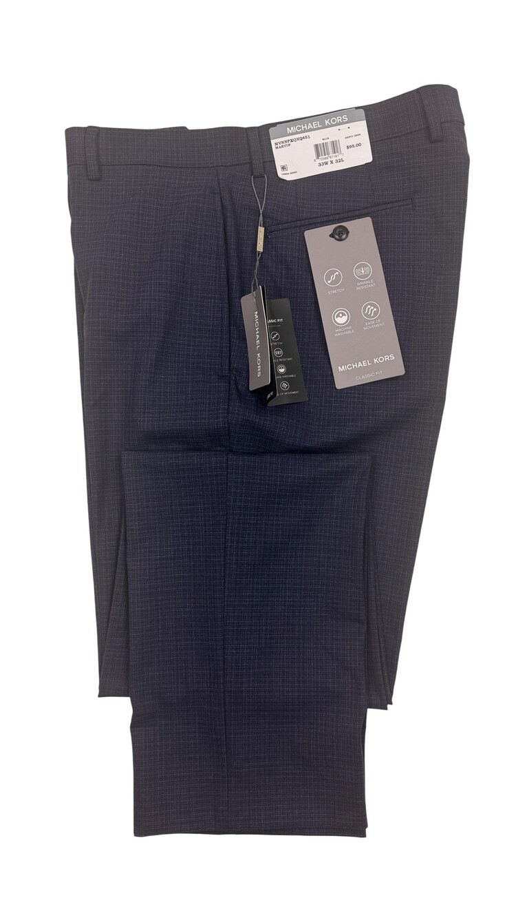 Michael Kors Dress Pants Mens 33x32 Blue Marvin Passport Classic Fit Stretch